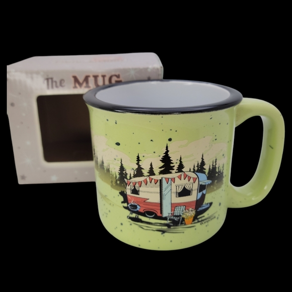 Camp Casual Coffee Mug Wanderlust Green Gift Retro RV Glamping Van Life Camping - Picture 2 of 8